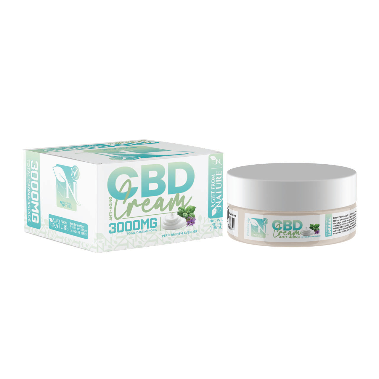 CBD Anti Aging Cream 3000mg | Peppermint Lavender