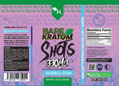 BARE KRATOM SHOTS - BUBBLE GUM - 330MG A Gift From Nature