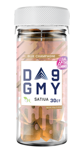 Blue Champagne Delta-9 gummies jar, 810mg total Sativa blend, 30ct with 15mg per gummy