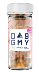 Blue Champagne Delta-9 gummies jar, 810mg total Sativa blend, 30ct with 15mg per gummy