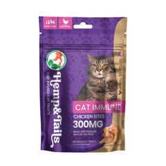 Hemp & Tails CBD Cat Treats - Cat Immune Chicken Bites in vibrant packaging