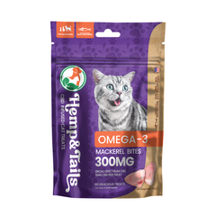Hemp & Tails CBD Cat Treats - Omega-3 Mackerel Bites in vibrant packaging