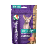 Hemp & Tails CBD Cat Treats - Skin & Coat Salmon Bites in vibrant packaging