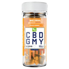 CBD GUMMIES - FOR BALANCE - 30CT Peach Ringz 1500mg – HYBRID real product picture 3d mockup