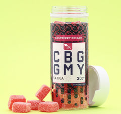 CBG GUMMIES- FOR ENERGY Raspberry Breath SATIVA real product picture