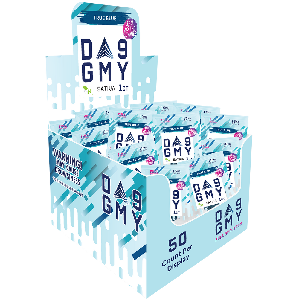 DELTA 9 GUMMIES Single Package 50 Count True Blue SATIVA