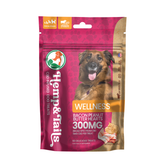 Hemp & Tails CBD Dog Treats - Wellness Bacon Peanut Butter Hearts in vibrant packaging