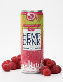 Raspberry Tea CBD and Delta-9 THC seltzer can, 40mg CBD and 10mg THC, bold and refreshing tea-flavored beverage realistic photo