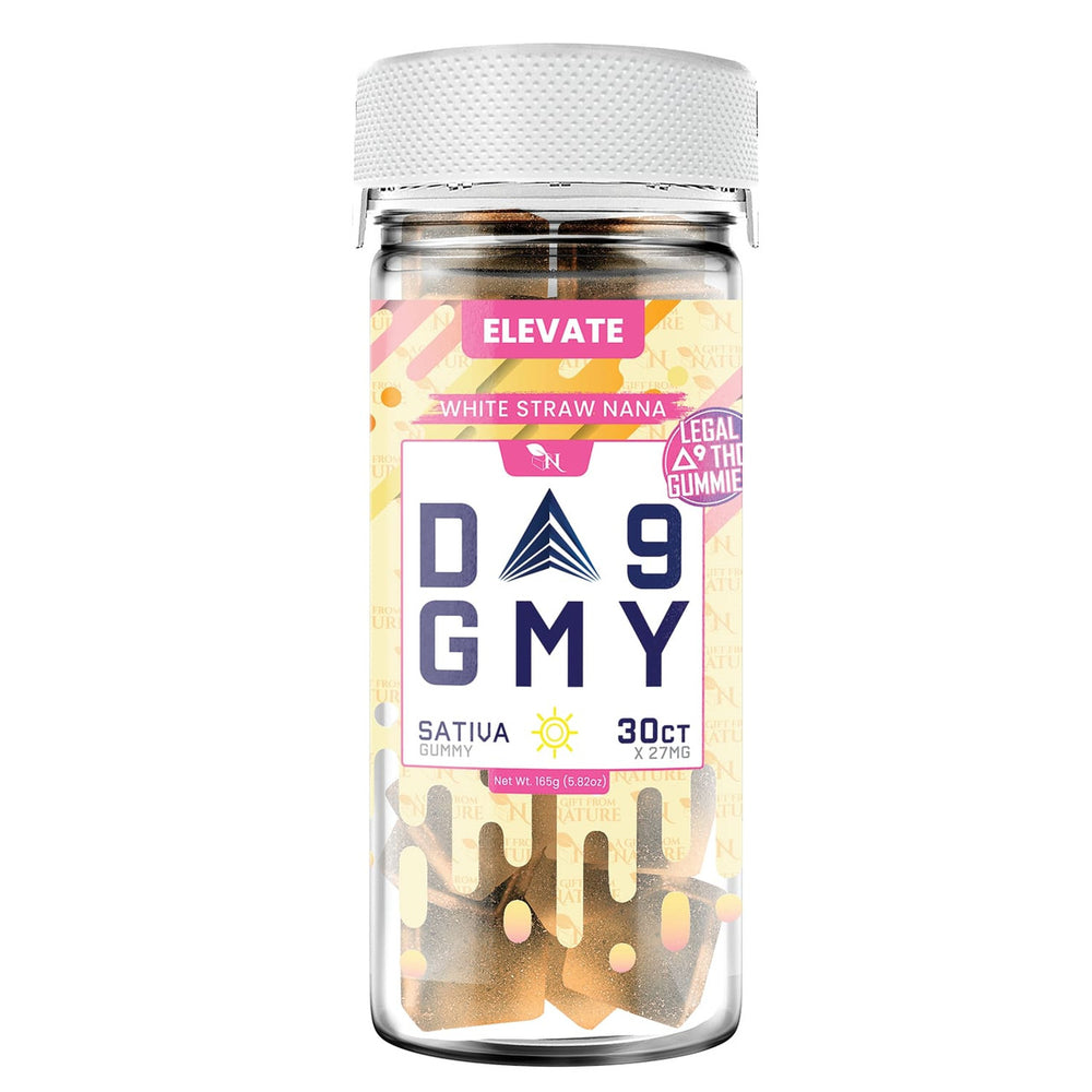 Vibrant packaging for White Straw Nana Delta 9 Gummies – Sativa