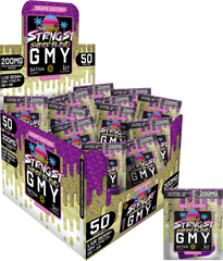 THE STRONGEST GUMMIES Single Package - 50CT - GRAPE GATSBY - SATIVA, featuring 50 sativa hemp gummies with 200mg of cannabinoids each, packed in vibrant grape flavor