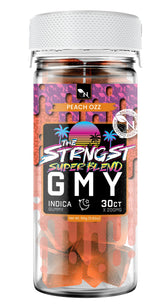 THE STRONGEST Gummy 3d mockup jar - 30CT Peach Ozz 6000mg