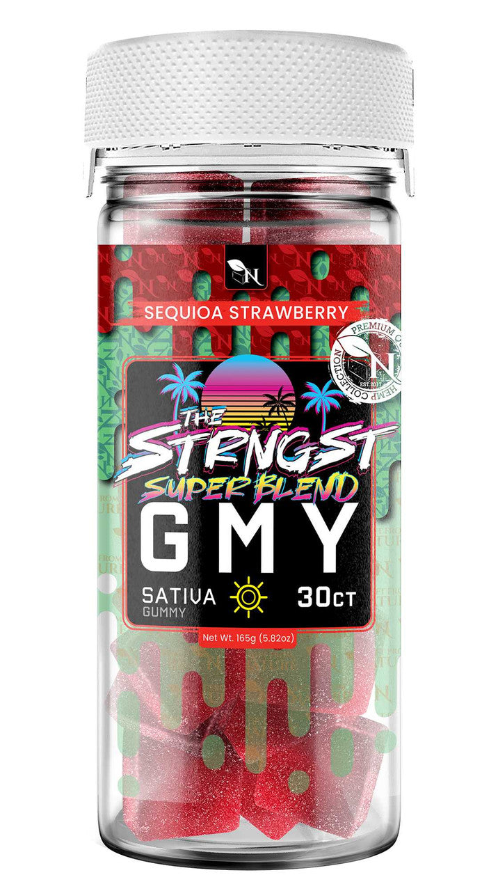 THE STRONGEST GMY - 30CT Sequioa Strawberry 6000mg (200mg ea.) - SATIVA A Gift From Nature