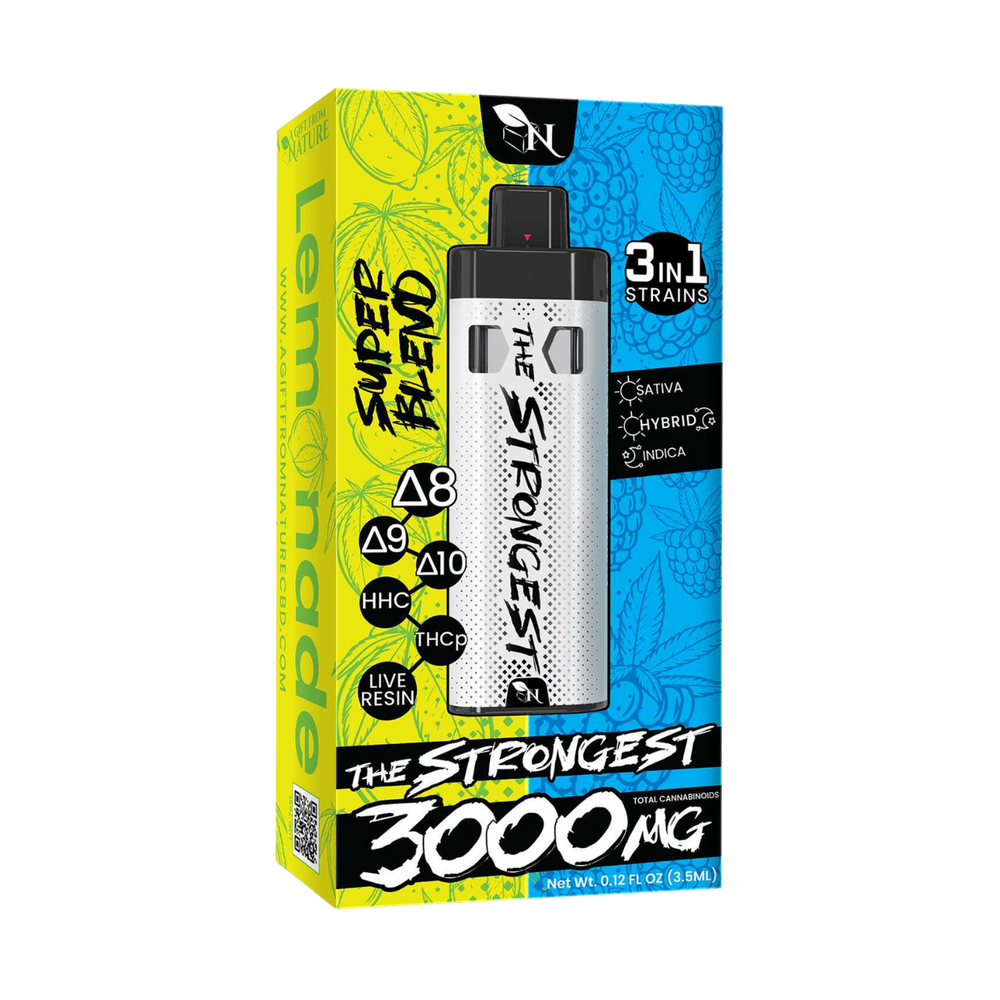 THE STRONGEST - LEMONADE/BLUE RAGE - 3IN1 - 3000MG A Gift From Nature 3d mockup