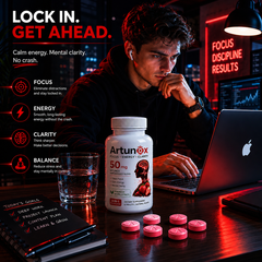 Artunox 3-in-1 Focus, Energy & Clarity Tablets - 6 Count