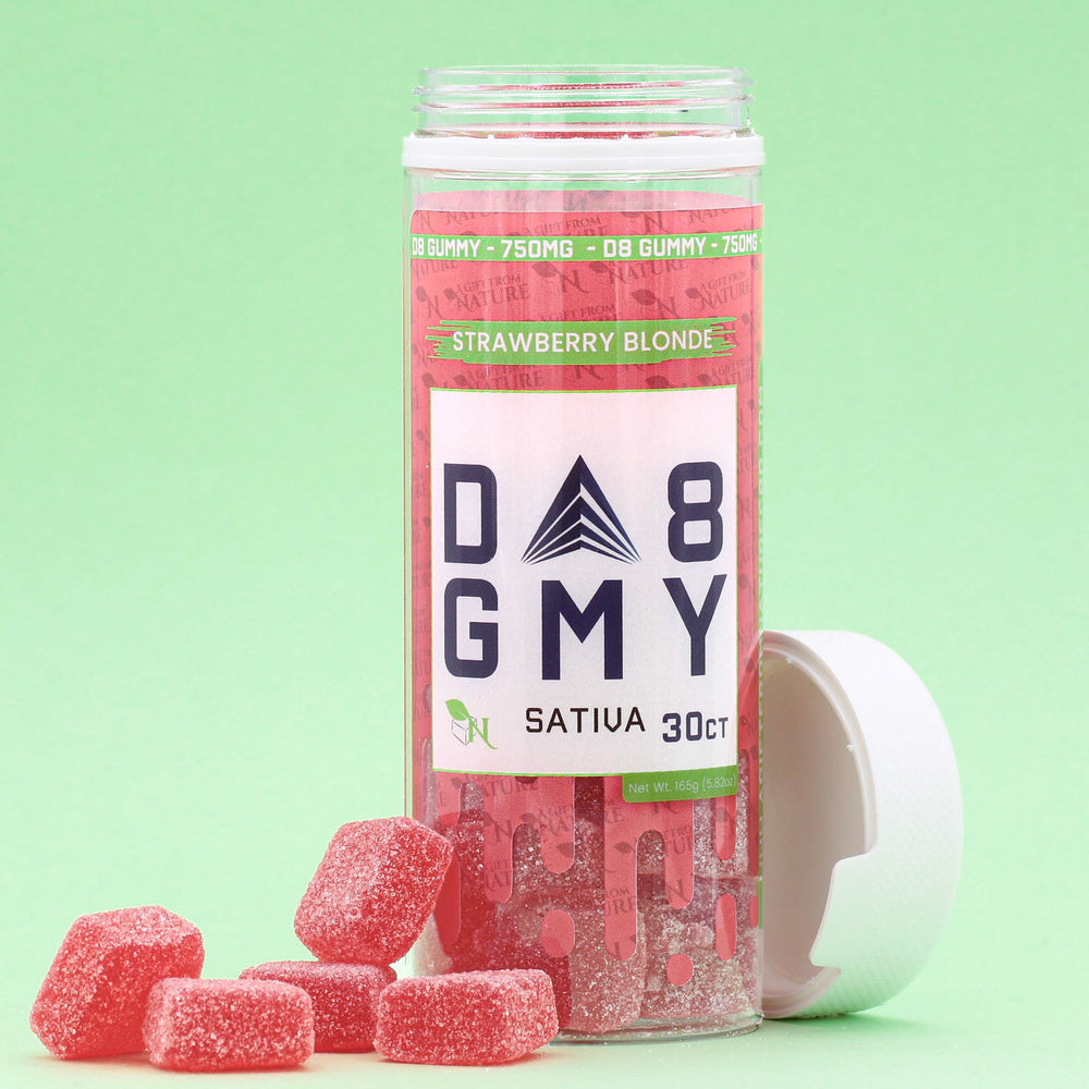 DELTA 8 GUMMIES - 30CT Strawberry Blonde 750mg  – SATIVA Real Product Picture