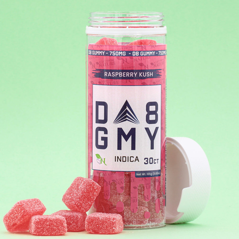 DELTA 8 GUMMIES - 30CT Raspberry Kush 750mg – INDICA Real Product Picture