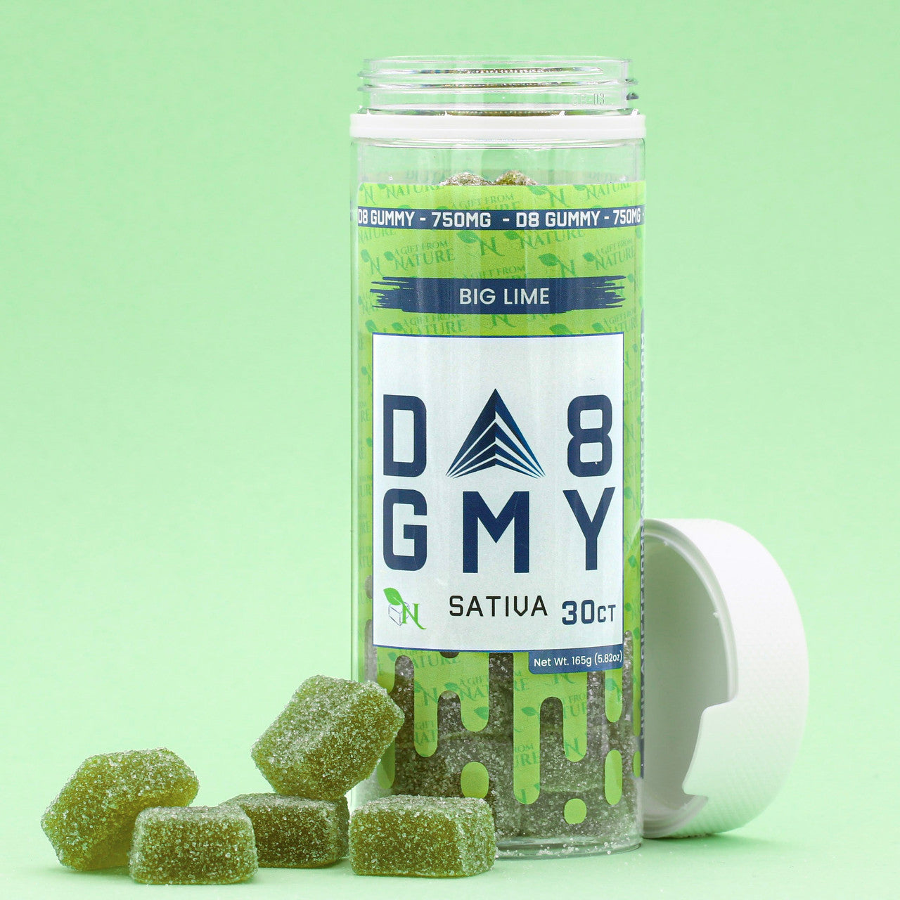 DELTA 8 GUMMIES - 30CT Big Lime 750mg  – SATIVA Real Product Picture