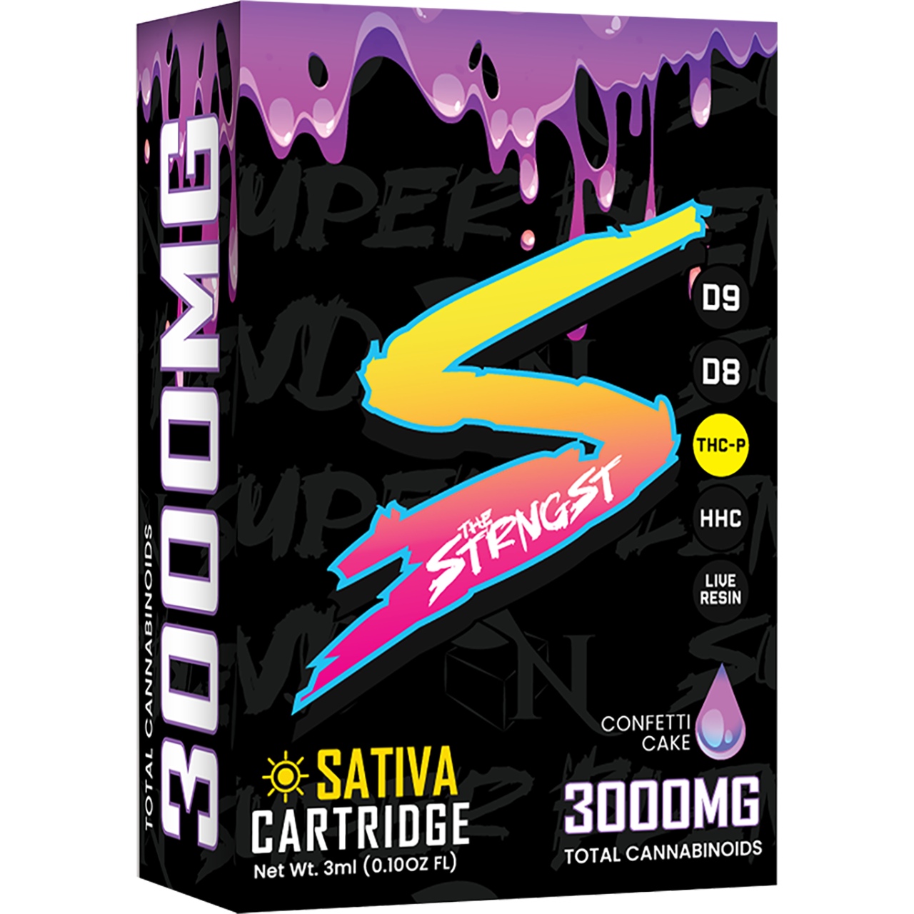 THE STRONGEST CRT - 3000MG - CONFETTI CAKE - SATIVA