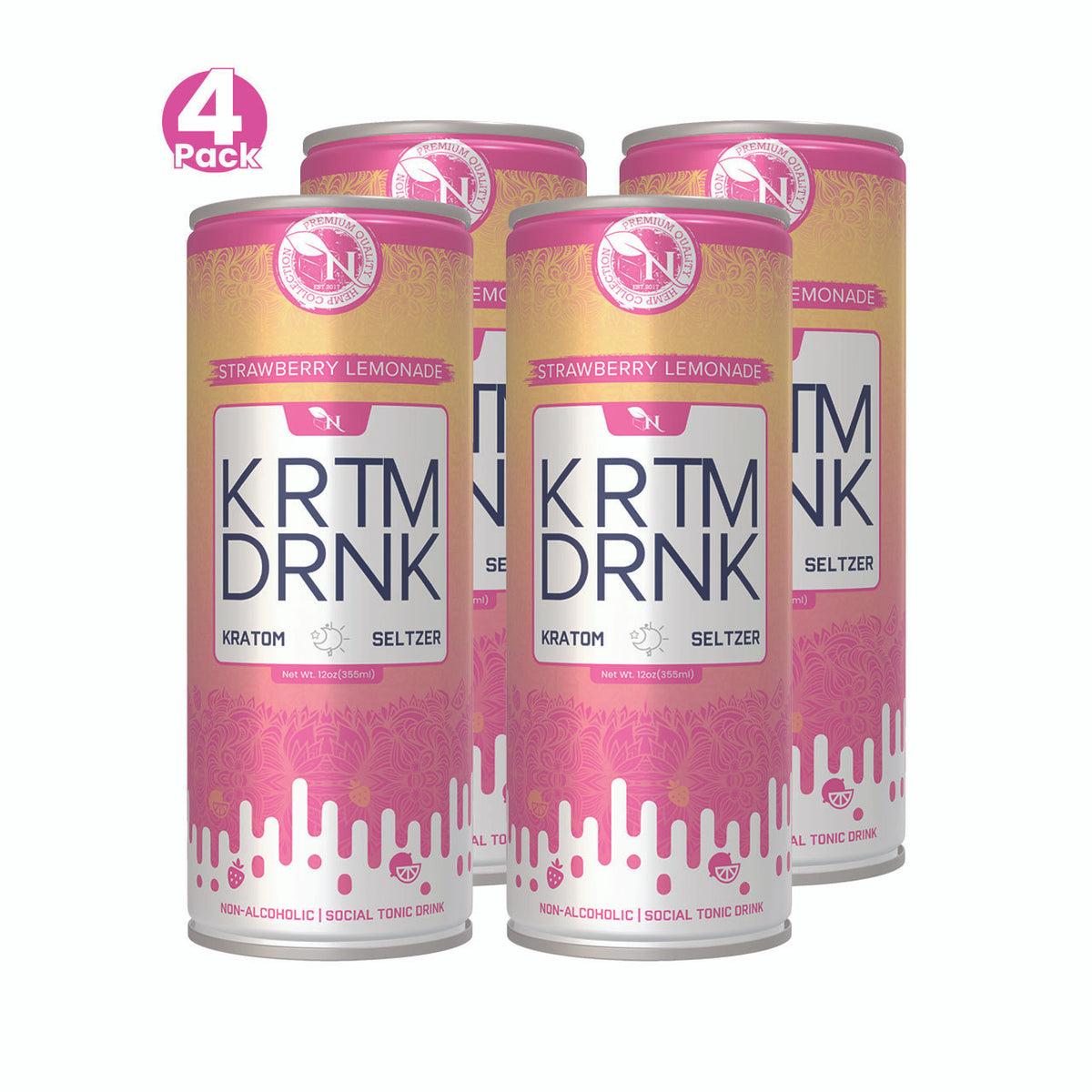Kratom Strawberry Lemonade beverage / seltzer 4pcs picture