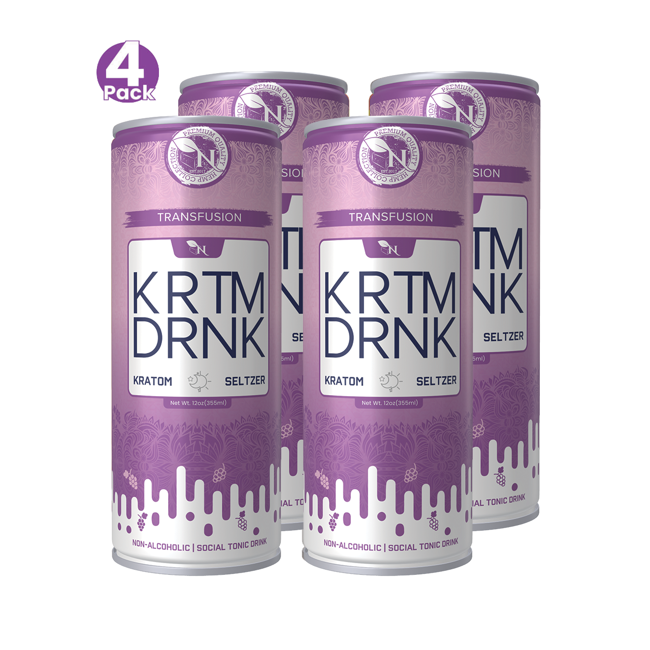 Transfusion Grape Delta 9 Drink 4pcs picture 3d mockup