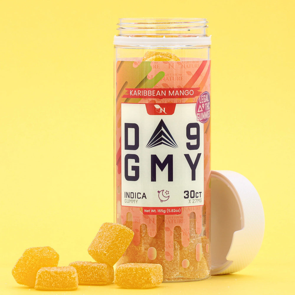 DELTA 9 GUMMIES - 30CT Karibbean Mango 810mg (15mg ea.) – INDICA Real Product Picture