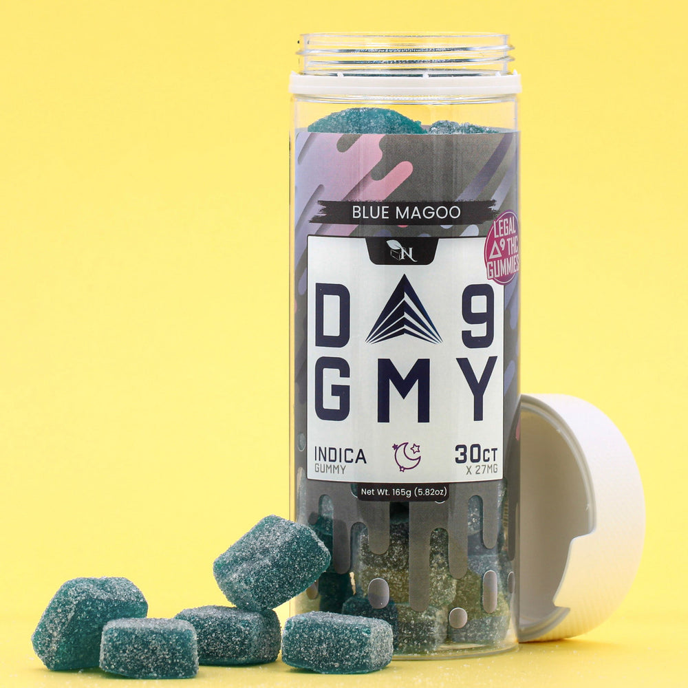 DELTA 9 GUMMIES - 30CT Blue Magoo 810mg (15mg ea.) – INDICA Real Product Picture