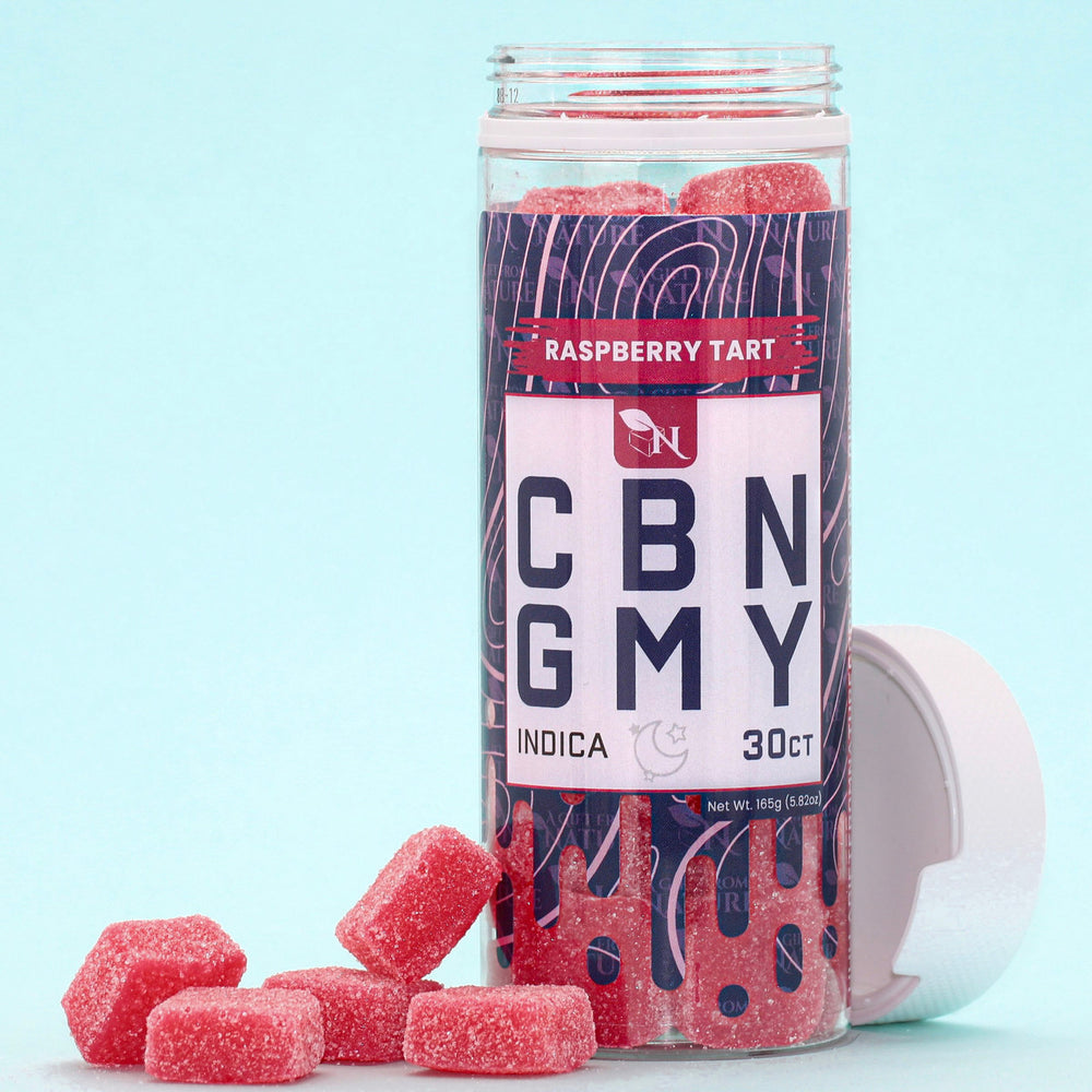 CBN GUMMIES - FOR SLEEP - 30CT Raspberry Tart 1500mg – INDICA Real Product Picture