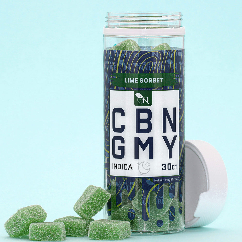 CBN GUMMIES - FOR SLEEP - 30CT Lime Sorbet 1500mg  – INDICA Real Product Picture