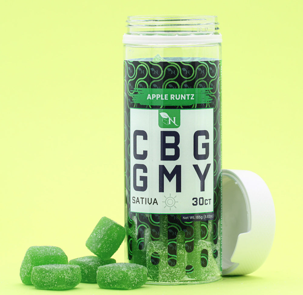 CBG GUMMIES - FOR ENERGY  Apple Runtz SATIVA real product picture