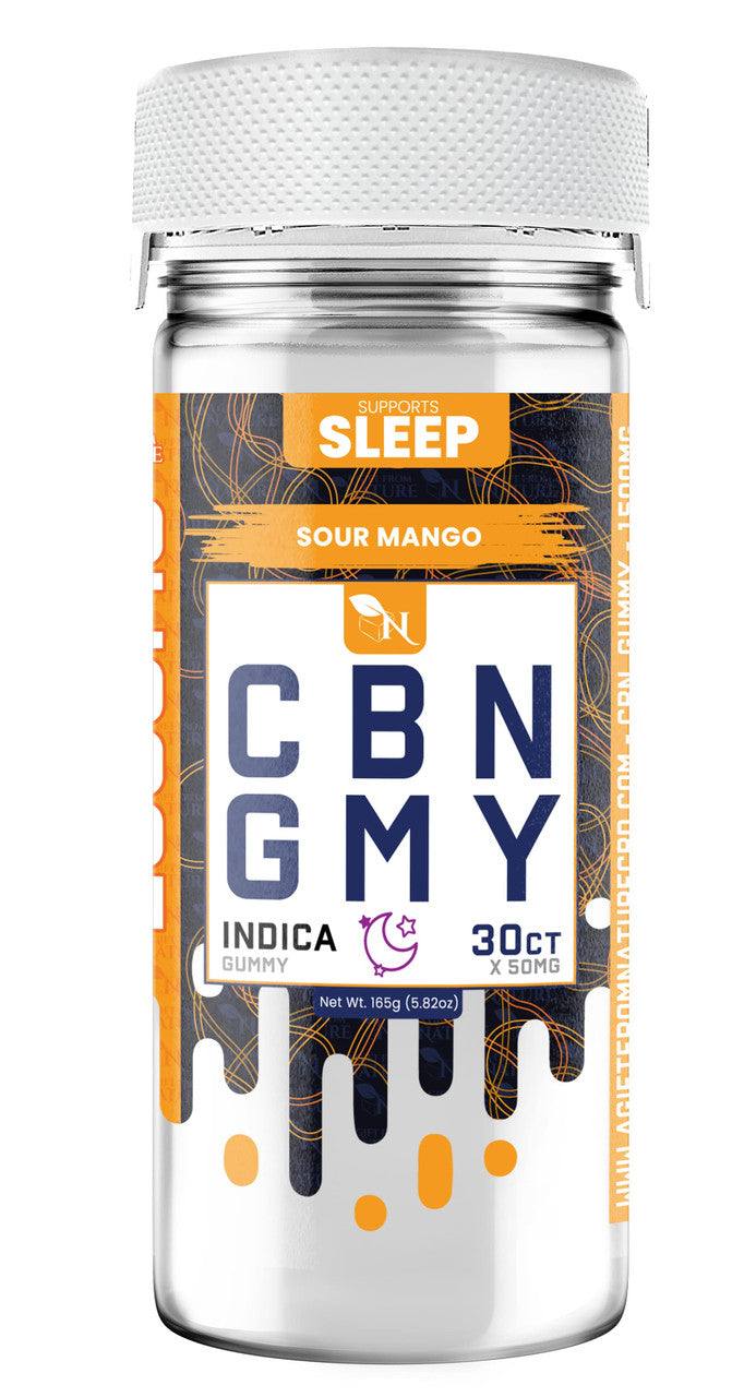 CBN GUMMIES - FOR SLEEP - 30CT Sour Mango 1500mg (50mg ea.) – INDICA
