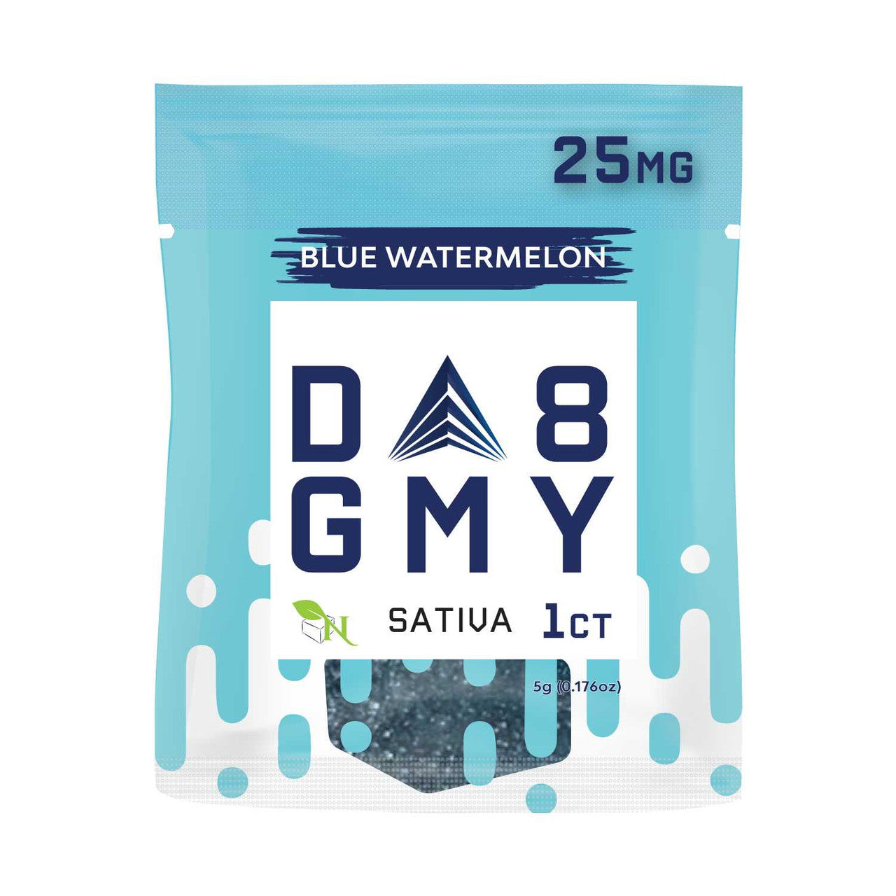 DELTA 8 GUMMIES Single Package - 50CT Blue Watermelon 25mg - SATIVA A Gift From Nature