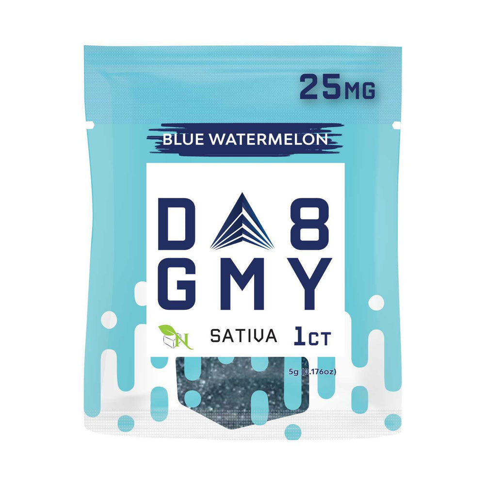 DELTA 8 GUMMIES Single Package - 50CT Blue Watermelon 25mg - SATIVA A Gift From Nature