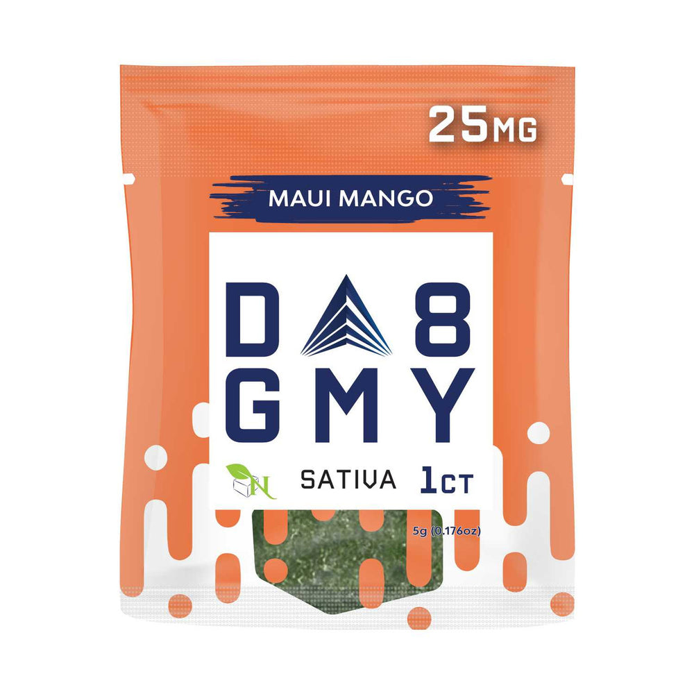 DELTA 8 GUMMIES Single Package - 50CT Maui Mango 25mg - SATIVA A Gift From Nature