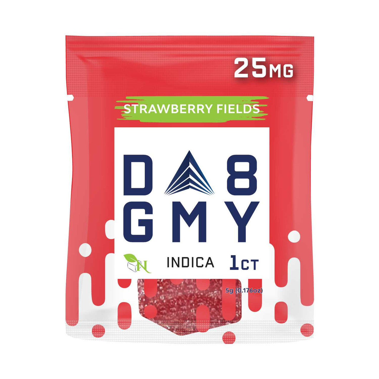 DELTA 8 GUMMIES Single Package - 50CT Strawberry Fields 25mg - INDICA A Gift From Nature