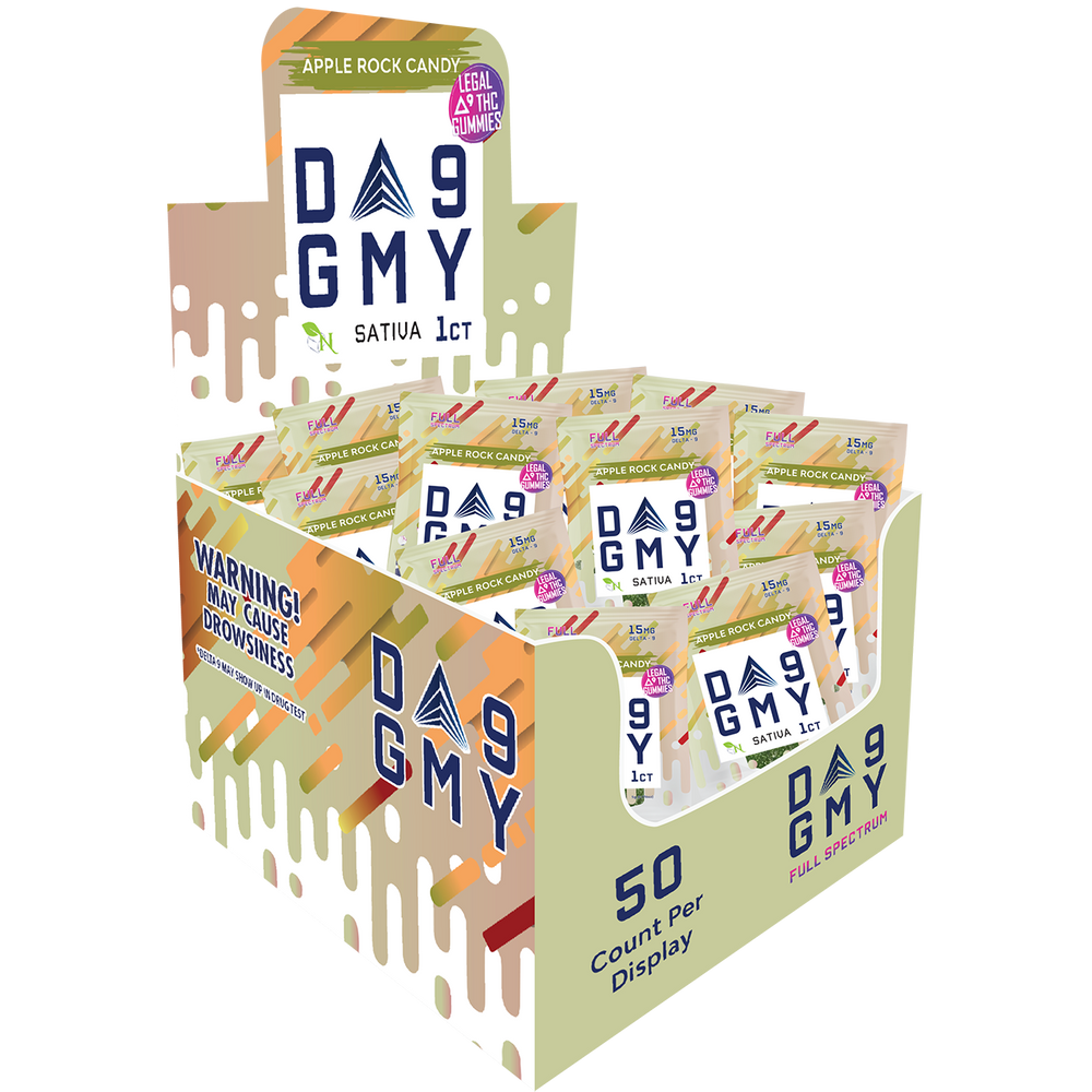 Delta 9 Gummies 50 count Package vibrant picture Sativa