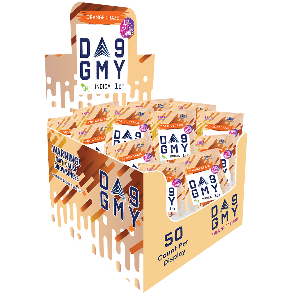 DELTA 9 GUMMIES Single Package 50CT Orange Craze INDICA