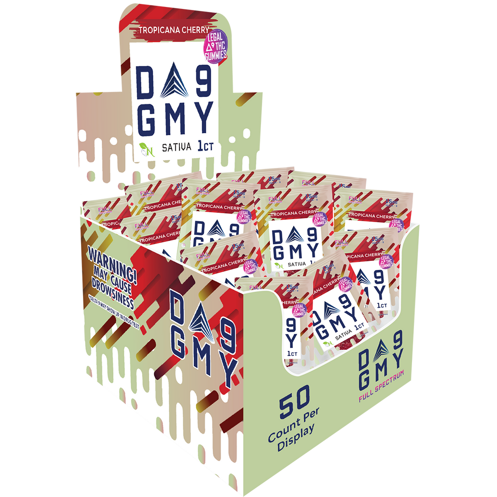 DELTA 9 GUMMIES Single Package  50 Count Tropicana Cherry SATIVA