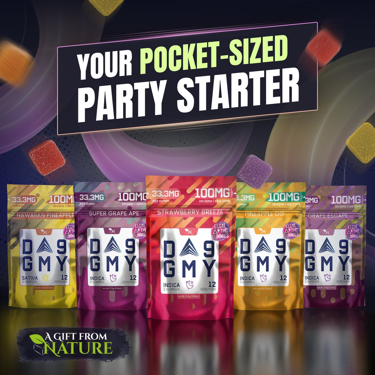 Delta 9 Gummy Bags 3 CT