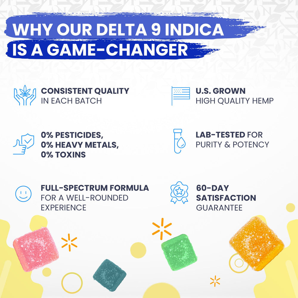 Peach Fuzz Delta 9 Gummies - Indica Benefits 2