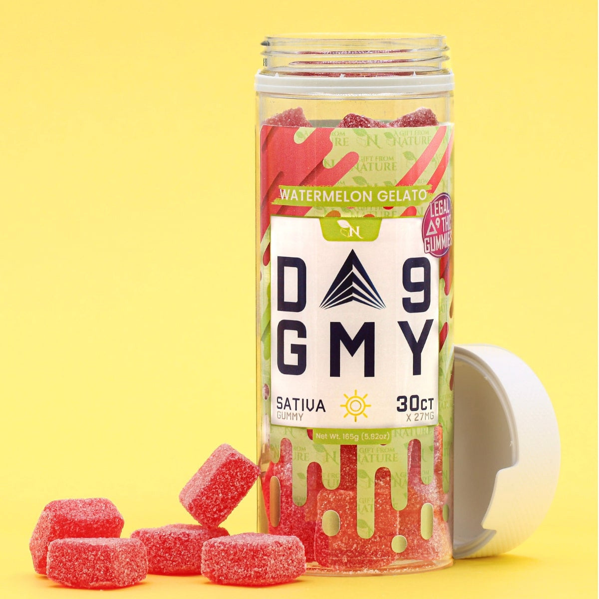 DELTA 9 GUMMIES 30 Count Watermelon Gelato 810mg (15mg ea.) SATIVA Real Time Picture with gummies