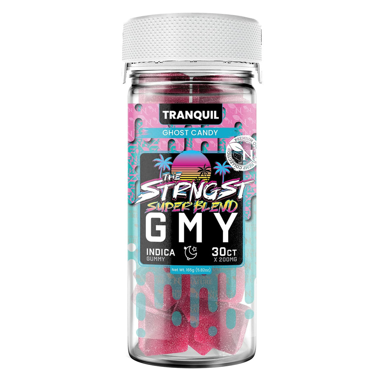 THE STRONGEST Gummy 3d mockup jar - 30CT Ghost Candy 6000mg