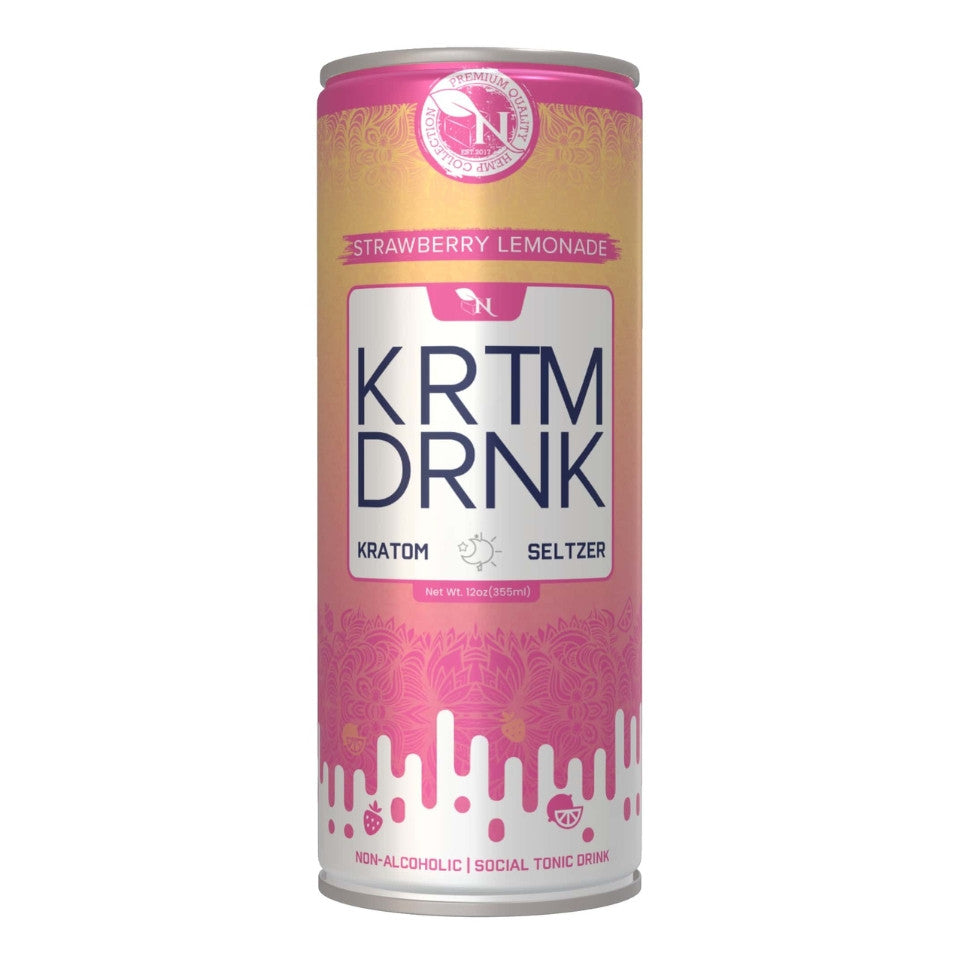 Kratom Strawberry Lemonade beverage / seltzer single can picture
