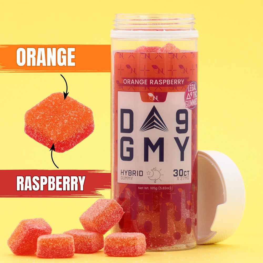 DELTA 9 GUMMIES HYBRID - 30CT Orange Raspberry 810mg (15mg ea.) Real Product Picture
