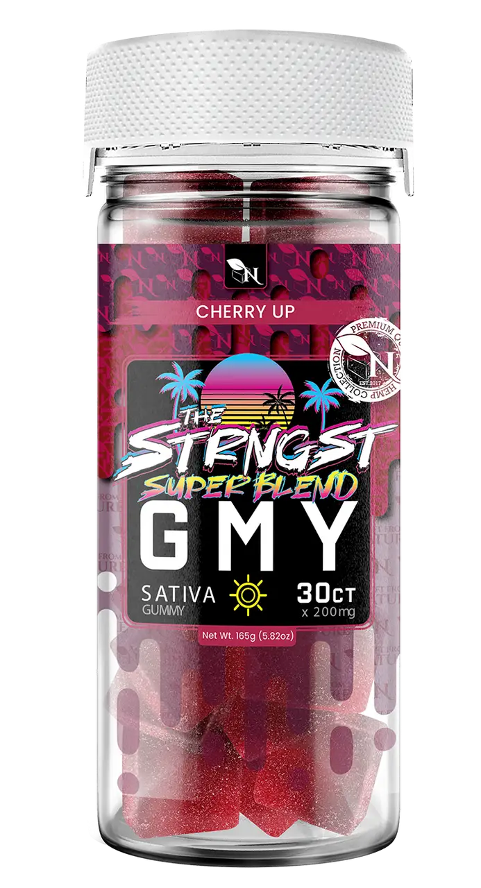 Cherry Flavored Strognest Gummies packaging