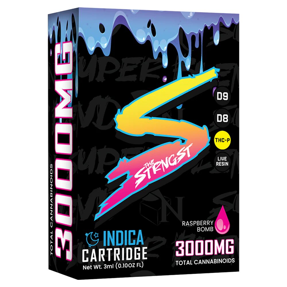 The Strongest Cartridge 3000mg Raspberry Bomb Indica